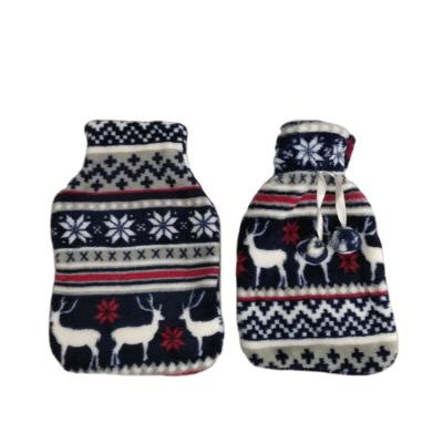 China Hot Selling Durable Christmas Hot Water Bottle Water Bottle Rubber Hot Water Bag Manufacturer for sale