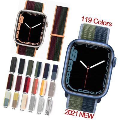 China Skin Friendly 3pcs 38 Fabric Loop Braided Wrist Band 40 42 44MM Adjustable For Apple Watch Nylon Strap For iWatch SE/7/6/5/4/3/2/1 Series for sale