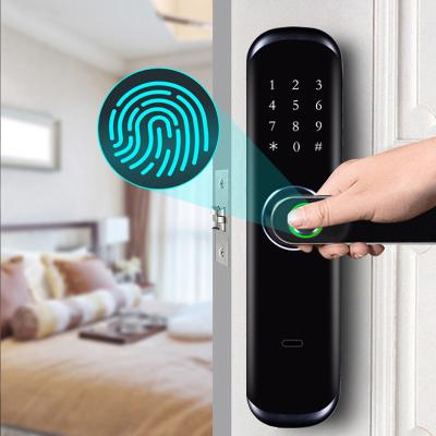 China Tuya wifi fingerprint radio Cerradura Digital electric smart lock stainless steel remote control dynamic password sided electronic code for sale