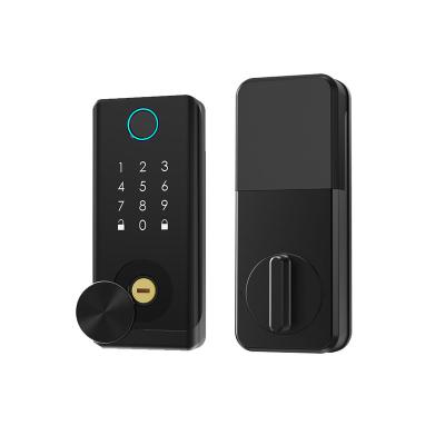 China US Smart Remote Control Deadbolt ID Card Password Biometrics Airbnb WAFU WF-M3 TTLock or Tuya APP Fingerprint Lock Auto Lock for sale