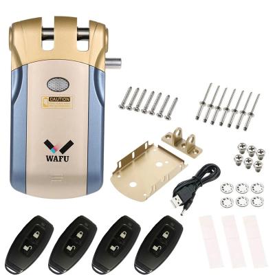 China Home Anti-theft Intelligent Discretion Door Lock Hotel Remote Control Door Lock With Keyless + 4 Remote Keys for sale