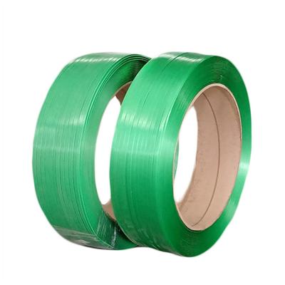 China Bulk Price Biodegradable Green Pet Strap Band Thickness 2-9MM For Packing for sale