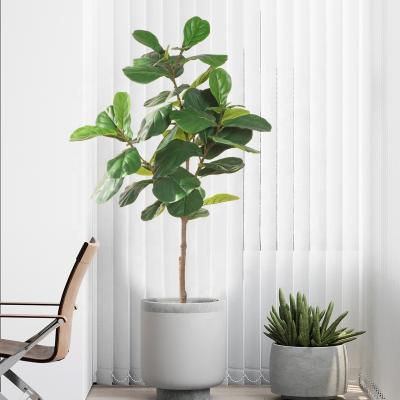 China Minimalist Artificial Fabric Bonsai Plants Good Quality Potted Ficus Trees Pandurata Hance Indoor Decorations for sale