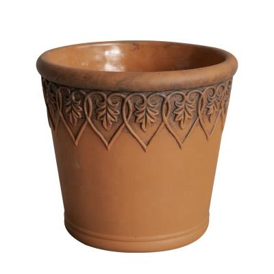 China New Custom American Classic Embossed Ceramic Decorative Premium Modern Indoor Durable Terracotta Flower Pot Leaf Flower Pot Material for sale