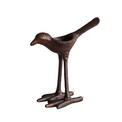 China High temperature resistance candle holder wrought iron decoration garden decoration desktop bird can put candles for sale