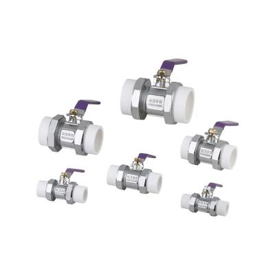 China Copper-plastic pp-r general brass ball valve Ppr double union ball valve water valve for sale