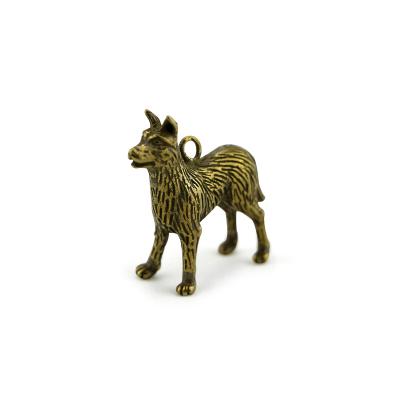 China New Arrived Key Antique Bronze Animal Pendant Vintage Jewelry Chain 3D Dog Charm Jewelry Necklace for sale