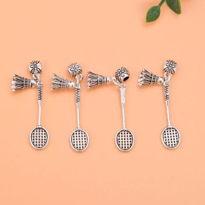 China New Arrived Sports Women Sports 925 Sterling Silver Badminton &Badminton Racket Necklace Pendant for sale