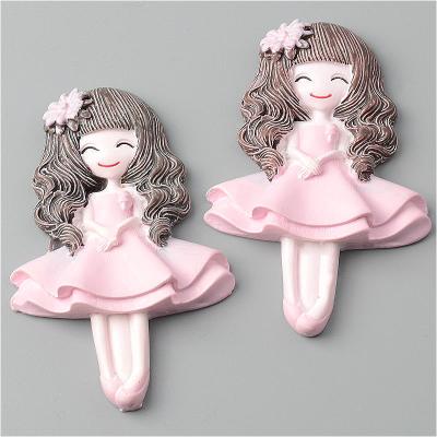 China Europe DIY Cartoon Kawaii Ballerina Flat Back Girl Charms Pendants Charm Beads Resin Flatback Accessory For Phone Case for sale