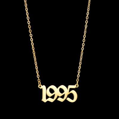 China 1985-2019 Gothic Stainless Steel CLASSIC Birthdate Necklace Year Necklace For Custom Jewelry for sale