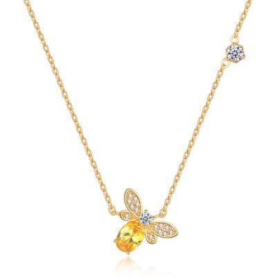 China ALLOY Gold Women Metal Copper Alloy Rhinestone Crystal Animal Fire Beetle Firefly Glowworm Jewelry Pendant Necklace for sale