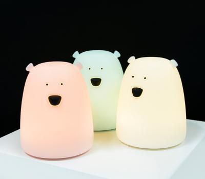 China Silicone 5500K Bedroom LED Night Light , OEM Bear Bedside Lamp for sale