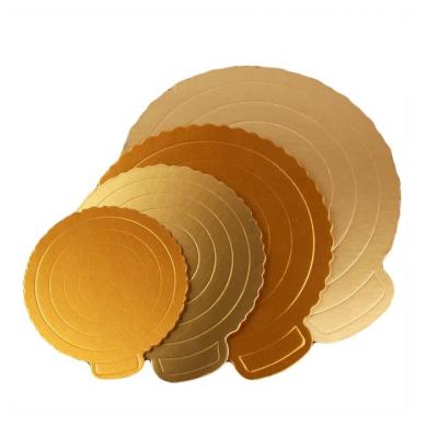 China Disposable hot sale gold/silver round cake board, mini cake carton for sale