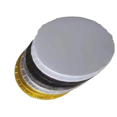 China Favorable Price Disposable Round Cake Drum Food Grade Gold Baking Cake Hard Paper Pad Corrugated Pad for sale