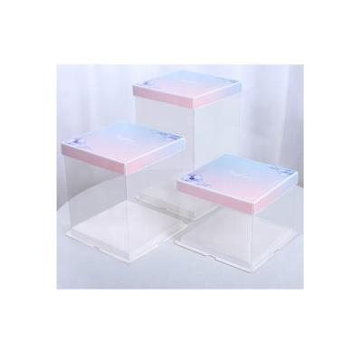 China Wholesale Recyclable 10x10x2.5 Inches Custom Square Birthday Cake Box With Window for sale