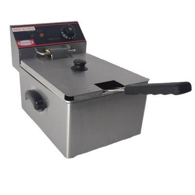 China Commercial Easy Clean High Quality Stainless Steel Chips Deep Fryer With Temperature Control for sale