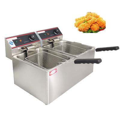 China Double tank kfc easy clean electric commercial chicken potatoes fried turkey deep fryer for sale