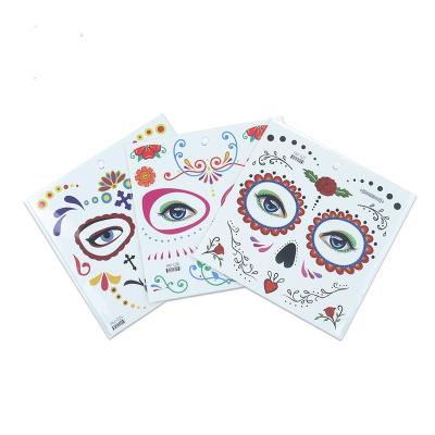 China 2022 New Halloween Tattoo Atmosphere Face Makeup Halloween Tattoo Temporary Funny Tattoo Stickers for sale