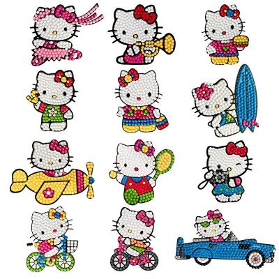 China 5D Crystal Diamond DIY Stickers Children's Diamond Paintings Stickers Cartoon KT Cat Casual Decoration Painted Cartoon With Drill for sale