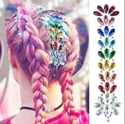 China Temporary Temporary Tattoo Sticker Hair Gem For Girls Halloween Tribal Hair Art Customized for sale