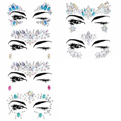 China Factory direct sale temporary safe crystal face gem set for party tattoo sticker for sale