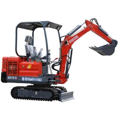 China Construction worksÂ   1.8 ton mini excavator sold at super low price for promotion SD18-9B for sale