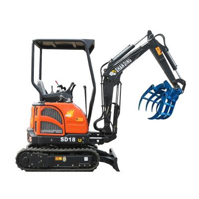 China Construction Material Shops Elevate Use Mini Digger SD18U 1.8 T Mini Excavator 1800kg Mini Digger for sale