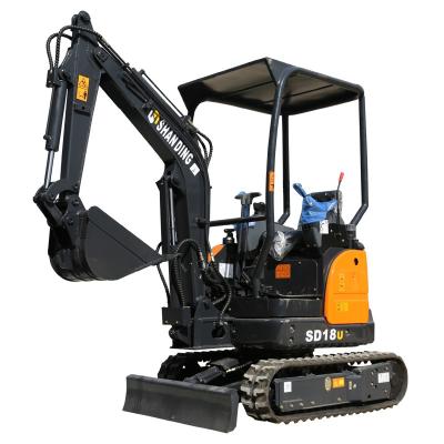 China Construction worksÂ   Best Price 1.8 Ton Product Mini Boom Hot Optional Swing Zero Tail Excavator SD18U for sale