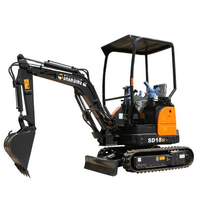 China Construction worksÂ   Good Condition High Quality Engine Shankless Hydraulic Mini Excavator 1.8 Ton SD18U for sale