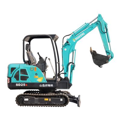 China Factory Shanding SD25B 2t 2ton 2 ton 2.5t 2.5tons price of 2.5 ton crawler mini excavator crawler diggers for sale