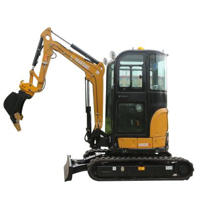 China Construction worksÂ   Euro 5 and 2.5t Engine Mini Excavator China Epa Zero Tail Optional With Enclosed Cab SD25U for sale