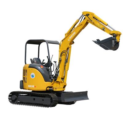 China Construction Material Stores Shanding SD35U 3.5tons 3.5 Ton Small Track Rubber Excavator With Grapple For Sale for sale