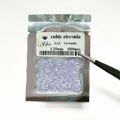 China Color Game or Fire Colored Gemstones 0.8mm-2mm Small Size Zircon CZ Melee Round Shape For All Colors for sale