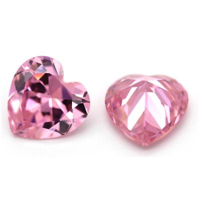 China Color Play Or Fire Wuzhou Loose Gemstones Synthetic Zircon Heart Cut CZ Loose Stones Colored Gemtones For Jewelry for sale