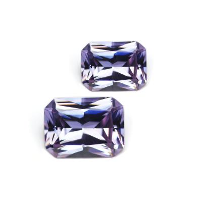 China Synthetic Brilliant Color Game or Fire Emerald Cut Colorful CZ Zircon Gemstones Loose Stones with Multi Colors for Jewelry Making for sale