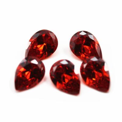 China Color Play or Fire Wuzhou Synthetic Pear Cut Colorful Zircon Gemstones CZ Loose Stones With Multi Colors For Jewelry Making for sale