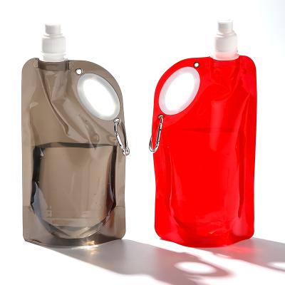 China Wholesale Knob 450ml PE Water Bag Folding Kettle Sports Kettle Outdoor Portable Water Bottle Water Storage Manufacturers for sale