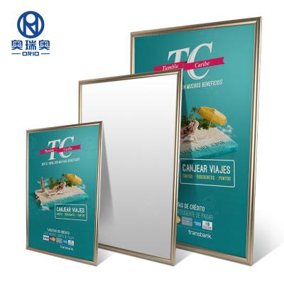 China Durable Custom A4 Size Hanger Advertising Sign Display Aluminum Instant Glod Poster Frame Widely for sale