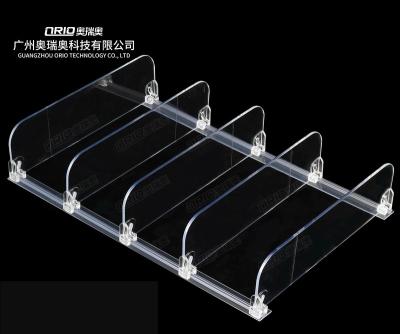 China Customized Adjustable Clear Acrylic Deli Supermarket Display Shelves Divider for sale