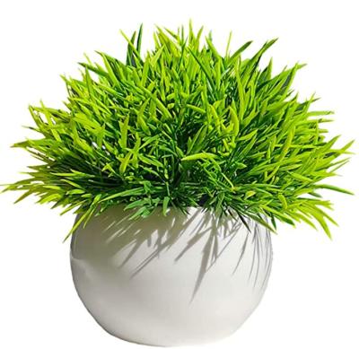 China Mini Artificial Potted Plant Plastic Green Grass Small Home Decor Artificial Plants and Flowers Potted Artificial Plant Environmental Friendly for sale