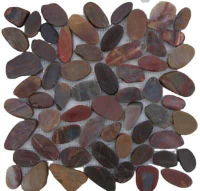 China Eco-friendly Natural Stone Pebbles Mosaic Position Tile Folk Mosaic Pebble Craft for sale