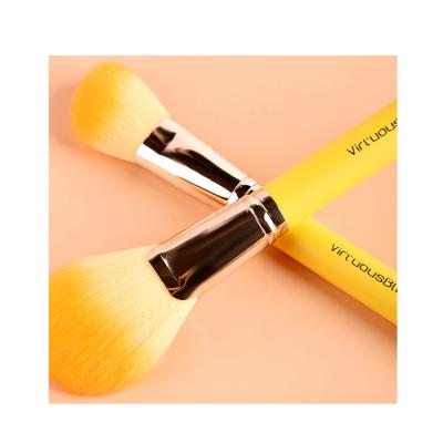 China Angular Blush Customizable Yellow Colors Eye Makeup Face High End Brush Set for sale