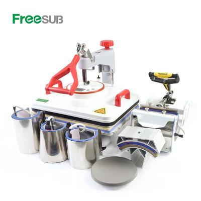 China Freesub Hotels 5 in 1 Sublimation Machine Heat Press Machine Cap Mug T-shirt Combo Printing Machine P8200-5 for sale