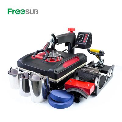 China Home Use Freesub 38*38 15'*15' 8 in 1 Combo Heat Press Machine T-shirt Mug Plate Sublimation Machine P8038-8 for sale