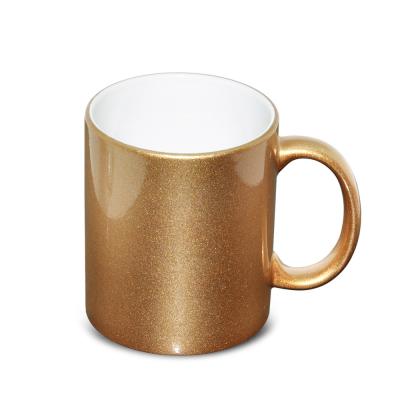 China Viable Wholesale 11oz Sublimation Mugs Gold Silver Mugs For Sublimation for sale