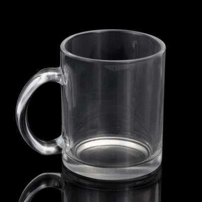 China Sublimation Glass Transparency Glass Mug Freesub Glass Mug With Good Sublimation Coating for sale