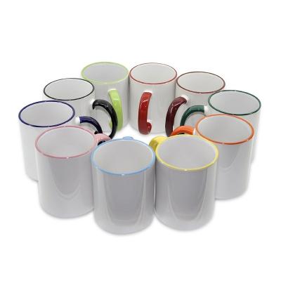 China Sustainable Sublimation Mugs Wholesale, Sublimation Mugs Blanks, Handle And Inner Color Mugs for sale