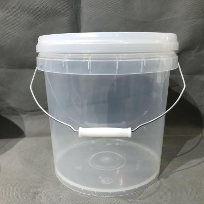 China Hot Sale 10L E100 Clear Round Plastic Paint Bucket With Lid Bucket for sale