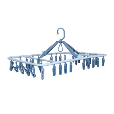 China Hot Sale Backup Products Large Space Folding 32 Staples Clothes Socks Drying Rack Sling Hanger Socks Hanger for sale