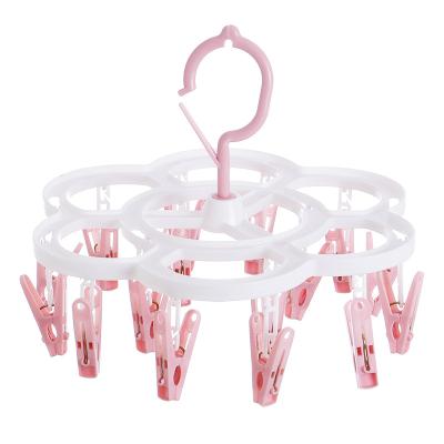 China Save Hot Sale Household Space Products 16 Rotary Clip Underwear Socks Drying Rack Clamp Hanger for sale